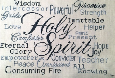 Holy Spirit stitched by Vicki Giger